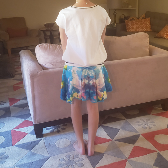 VALMAX White & Blue Pixel Blouson Dress (NWOT) - Picture 5 of 5